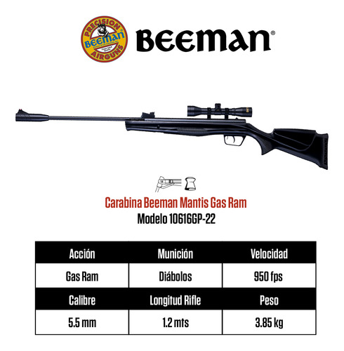Carabina Beeman Mantis Nitro Pist Cal.5.5 + Mira