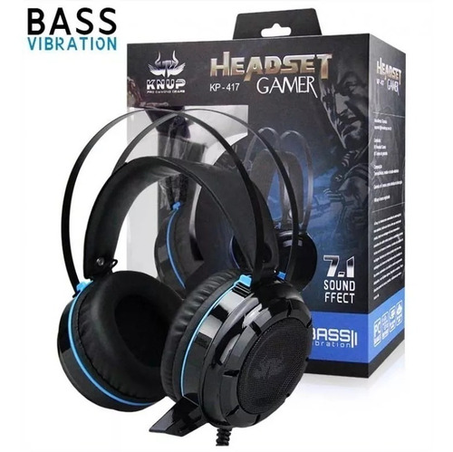 Fone Gamer Headset Knup Kp-417 P/ Computador Pc Ps4 7.1 Sound Effect Bass Vibration 