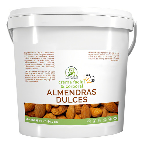 Crema De Almendras Dulces Con Filtro (4 Kilos)