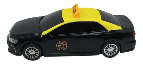 Imagen 1 de 2 de Taxi Auto A Fricción Grande Faydi Color Negro Y Amarillo