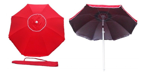 Imagen 4 de 5 de Sombrilla Playera Aluminizada C/ Protector Uv 180cm Reclin.