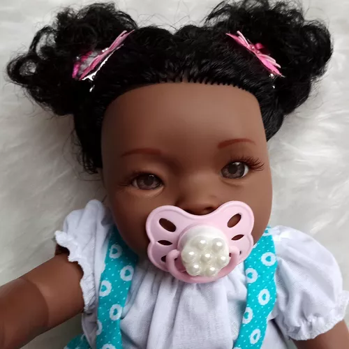 Boneca Bebê Reborn Menina Morena Cabelo Black 30cm - Manias da Karla do   - Loja Virtual