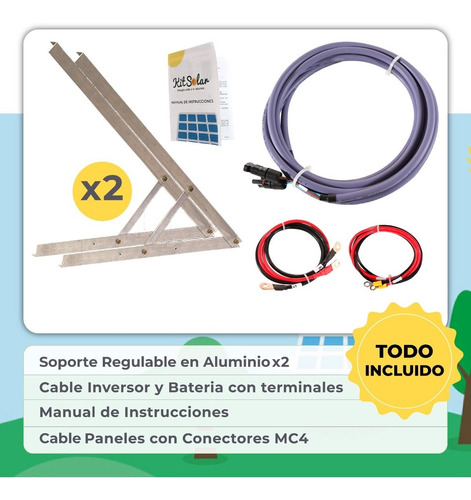 Kit Solar Completo Con Paneles 2x80w Bateria 65a Energia K14
