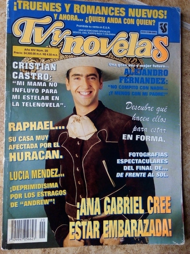 Alejandro Fernandez En Revista Tvynovelas Yuri, Gloria Trevi