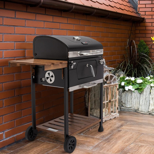 Parrilla De Carbón De 24 Pulgadas Ahumador De Barbacoa