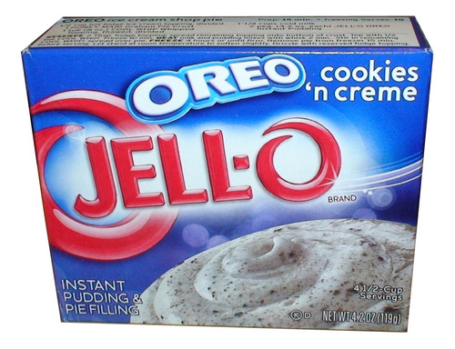 Jell-o Oreo Cookies 'n Cream, Pudin Instantaneo Y Relleno De
