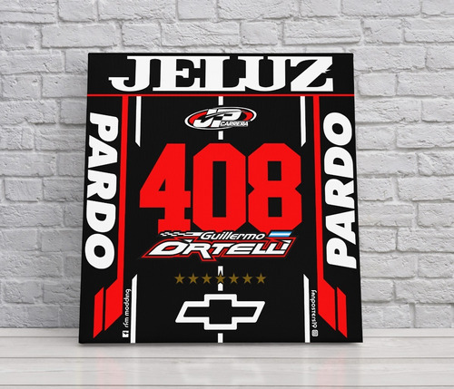 Cartel Guillermo Ortelli Chevrolet Tc Nº408 2022 30x30 Cm