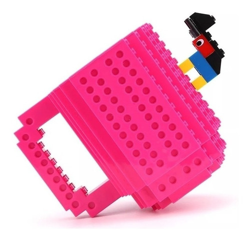 Caneca Copo Lego 3d + Brinde Lego  Cores Rosa Pink Geek Nerd