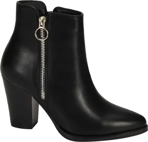 Botas Negras Botines Tobillo Cierre Tacon Ancho 8 Cm 205399