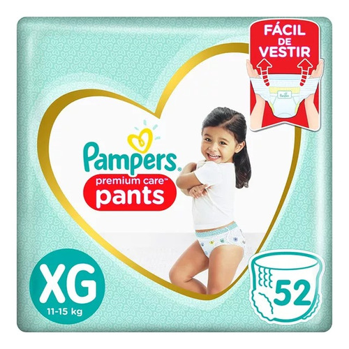 Pañales Pampers Premium Care Pants XG x52