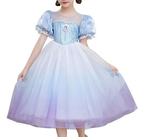 Disfraz Talla 7 Años Para Niñas Vestido De Princesa Anna