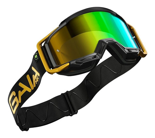 Oculos Gaia Mx Pro Modelo 2023 Motocross Trilha Gold
