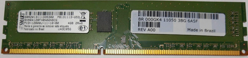 Imagem 1 de 1 de Memoria 4gb Smart Pc3-12800u-11-10-b0 Desktop 1,5v 1600mhz