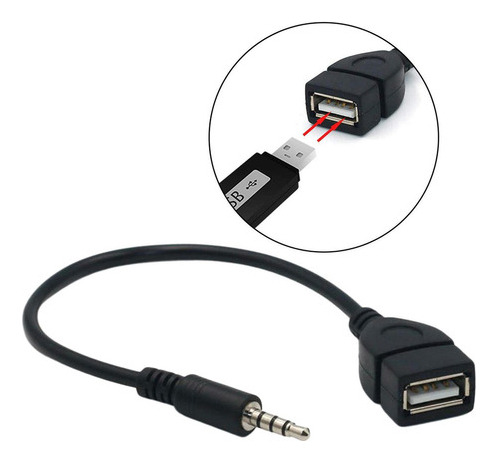 Cable Otg De 3,5 Mm Aux Audio Macho Macho Usb Hembra Adaptad