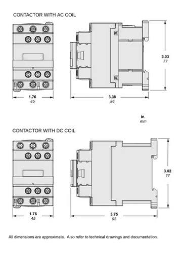 Contactor Magnético Tripolar Lc1d09bd 9a 24vcc 3hp-5.5hp