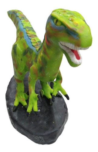 Imagen 2 de 3 de Adorno Dinosaurio Velociraptor Torta Porcelana Fria