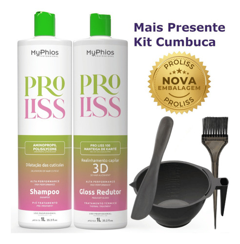 Kit Progressiva 3d Myphios 2x 1l, Cumbuca, Pincel E Espátula