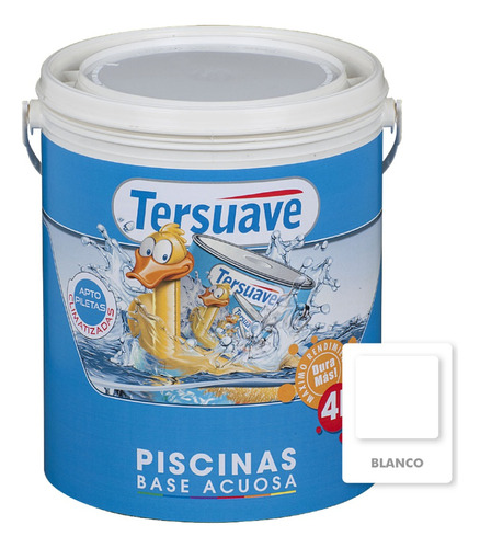 Pintura Tersuave Para Piscina Base Acuosa Mate 10 Lts - Mix Color Blanco