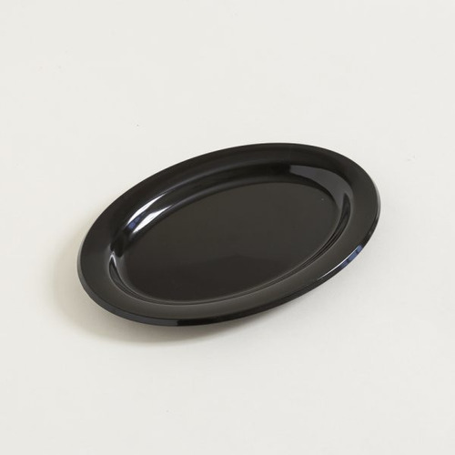 Bandeja De Acrilico Oval Negro De 22.5x31cm