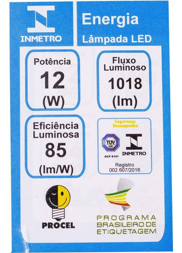 Lâmpada Led 12w Bulbo Soquete E27 Bivolt Econômica St846