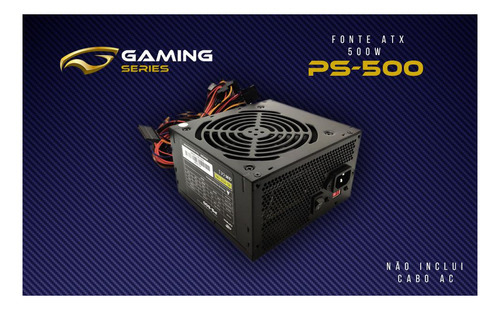 Fonte Atx Pc 500w Reais Bivolt Silenciosa Cor Preto Voltagem 115v/230v
