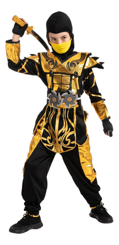 Spooktacular Creations Gold Ninja Costume For Boys, Child Go