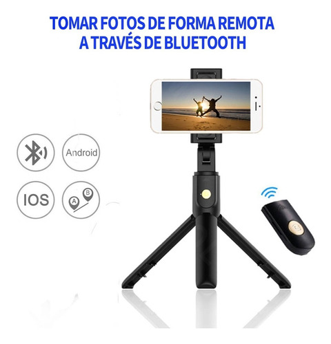 Imagen 3 de 9 de Soporte Tripode Celular Universal Selfies Stick Tripie Flash