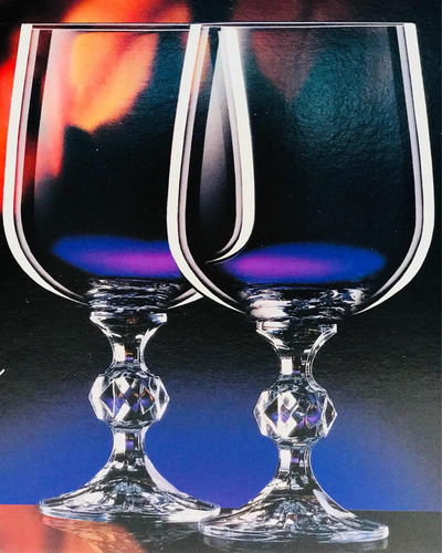 Imagen 2 de 6 de Copas Agua Cristal Bohemia Original Set X6 Claudia 340ml