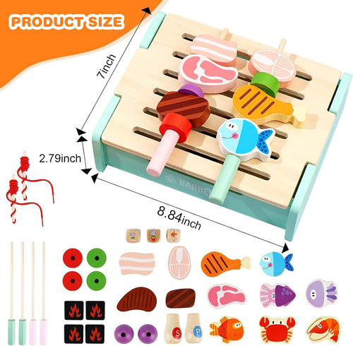 Juego De Juguetes De Madera Para Barbacoa, Regalo Para Niños