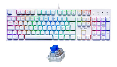 Teclado Gamer Mecanico Vsg Alnilam Switch Azul Rgb Blanco