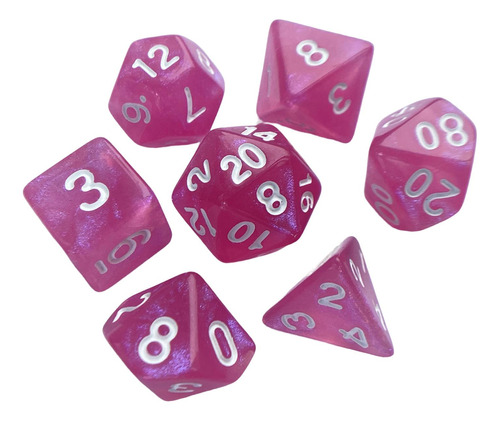 7x Dados Poliédricos Dados Acrílicos Para Juego De Rol