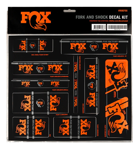 Fox 32 34 36 40 Fork & Shock Decal Kit Orange Horquilla Fox 