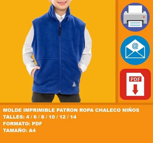 Molde Imprimible Patron Ropa Chaleco Ni os Promo 2x1 Cuotas sin