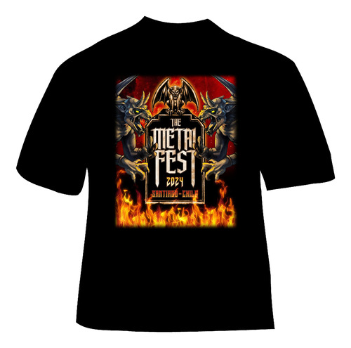 Polera Metal Fest 2024 - Estampado Doble - Dom 21 De Abril