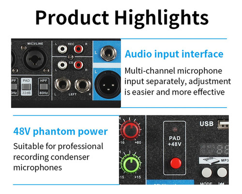 A Mezclador Digital Mini Mixer Dj Sound Mixer