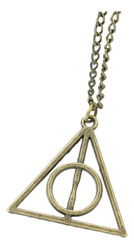 Imagen 1 de 4 de Collar Cadenita Dorada Reliquias De La Muerte Harry Potter