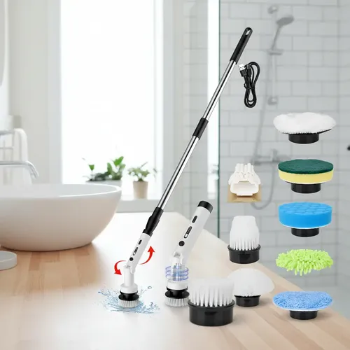 Cepillo Eléctrico HALMAN para Bañera y Ducha Inalámbrico con Mango  Extensible 10 Cabezales | MercadoLibre