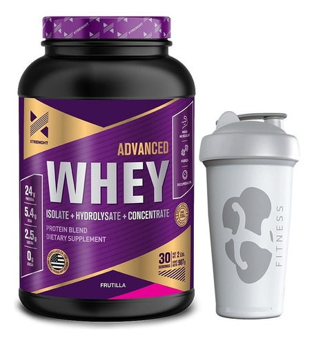 Advance Whey Proteina Xtrenght 2 Lb + Vaso Sabor Frutilla