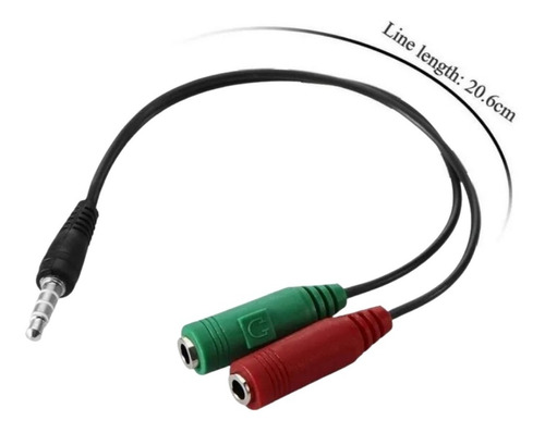 Cable Convertidor De Audio Plug 3.5m De 2 Hembras A 1 Macho