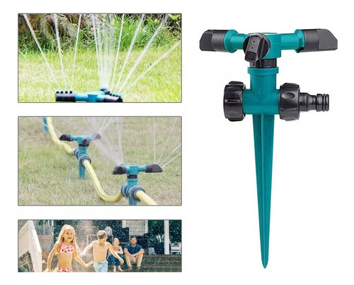 Aspersor 3 Saida Com Suporte Irrigador Giratório Jato