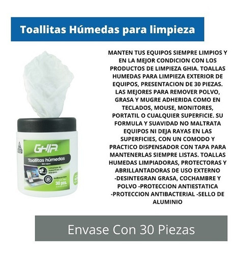 Imagen 6 de 6 de Kit De Limpieza 5 Pz Aire Comprimido Alcohol Toallas Húmedas