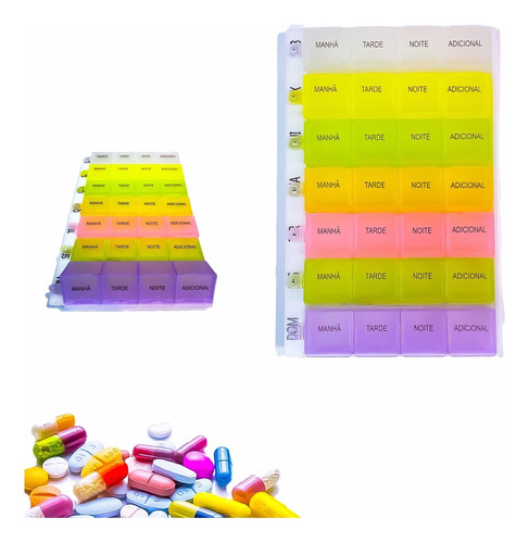 Porta Comprimidos Semanal - Caixa P/ Remédios E Vitaminas T