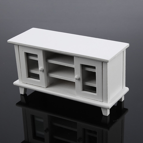 Mueble De Madera En Miniatura Blanco Blanco A Escala 1:12