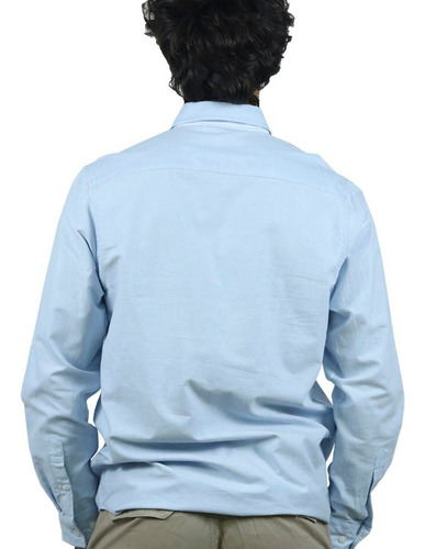 Camisa De Trabajo Oxford Hombre Celeste Blanco - Textilshop