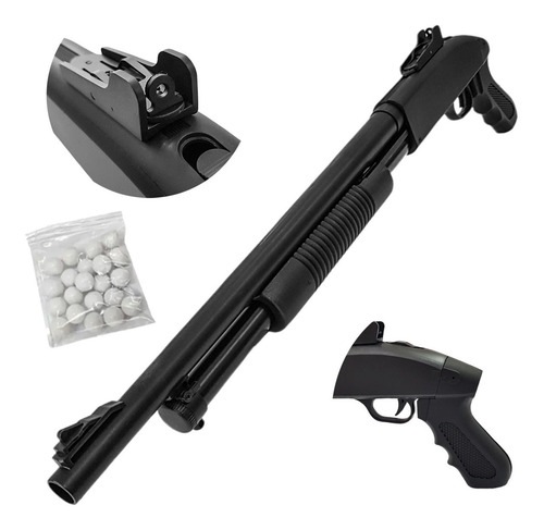 Imagen 1 de 10 de Rifle Airsoft Escopeta M 590 Spring Bbs Aire Comprimido