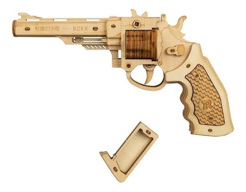 Rompecabezas De Madera Pistola De Goma Modelo 3d Para
