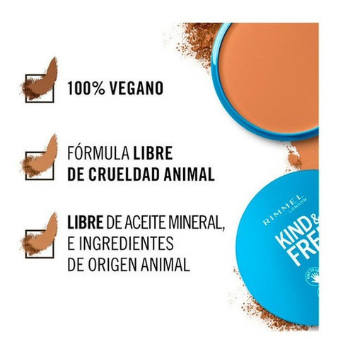 Imagen 5 de 6 de Polvo Compacto Rimmel Kind & Free Apto Vegano