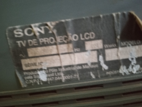 Tv Sony Retroprojeção 42 Polegadas Lampada Queimada