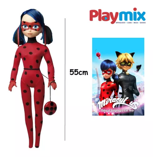 Boneco Miraculous - As Aventuras de Ladybug - Cat Noir - 55 cm