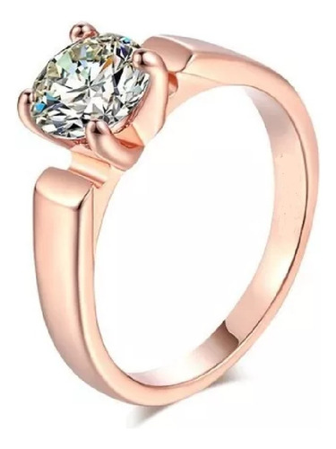 Anillo Oro Rosa 18k Laminado Firenze Swarovski Elements